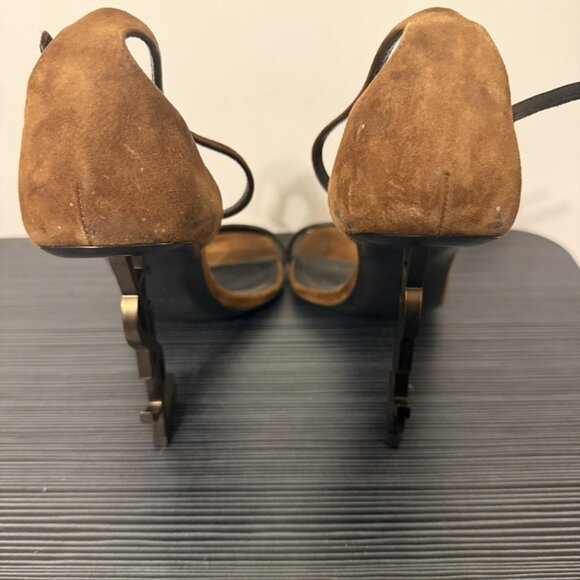 Yves Saint Laurent YSL Cashmere Brown Opyum heels Stilettos Sandals - Picture 2 of 10